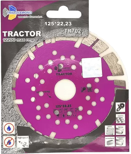 Диск алмазный отрезной Tractor 125*22.23*12*2.1мм Trio-Diamond TR702 - интернет-магазин «Стронг Инструмент» город Уфа