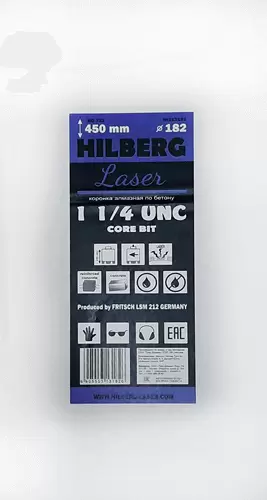 Алмазная буровая коронка 182*450 мм 1 1/4" UNC Hilberg Laser HD722 - интернет-магазин «Стронг Инструмент» город Уфа