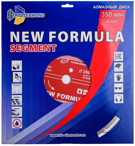 Алмазный диск по бетону 350*25.4*10*3.2мм New Formula Segment Trio-Diamond S209 - интернет-магазин «Стронг Инструмент» город Уфа