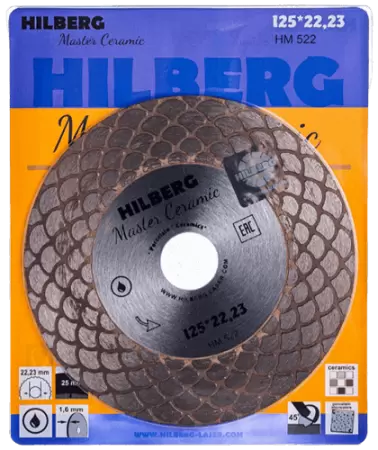 Алмазный диск по керамограниту 125*22.23*25*1.6мм Master Ceramic Hilberg HM522 - интернет-магазин «Стронг Инструмент» город Уфа